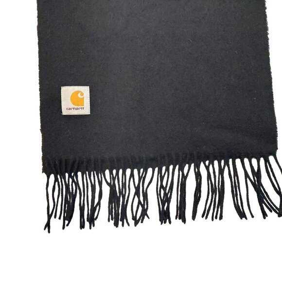 Carhartt Classic Retro Vintage Black Wool Scarf - Picture 7 of 9